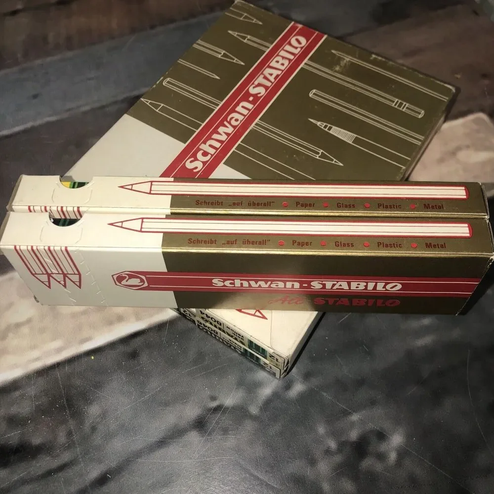 Vtg Lot of 6 Box (72) Schwan STABILO 8044 8046 New Yellow & Black‎ Pencils
